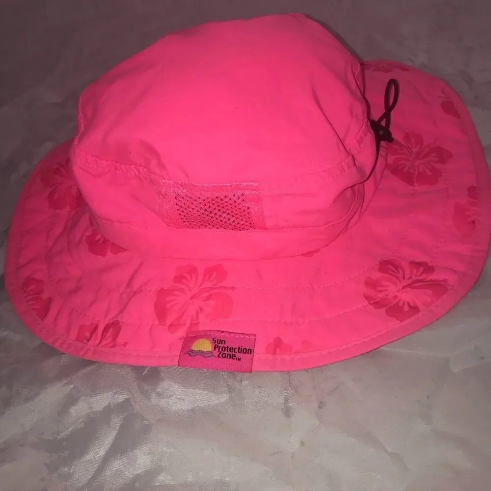 Sun Protection Zone Neon Coral Pink Summer Fishing Hat